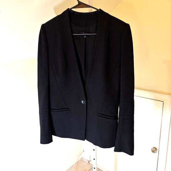Madewell EUC Women's Black Tribune Blazer Collarless Single Button Size 4 - Picture 2 of 6